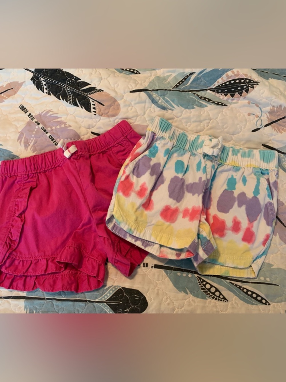 jumping beans & Children’s Place Girls' Pink & Multi Tie-Dye Shorts Set